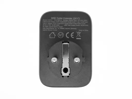 Зарядное устройство UGREEN CD314 30W Outlet Extender EU (2A1C) (UGR-90613) - фото 5