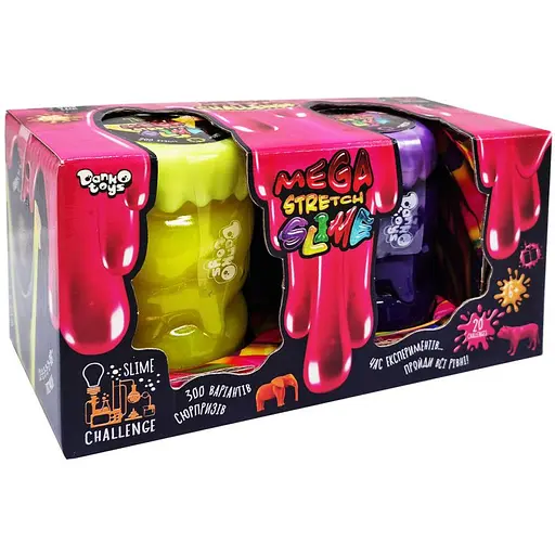 В'язка маса Danko Toys Mega Stretch Slime SLM-11-02U 2 банки Вид 1 