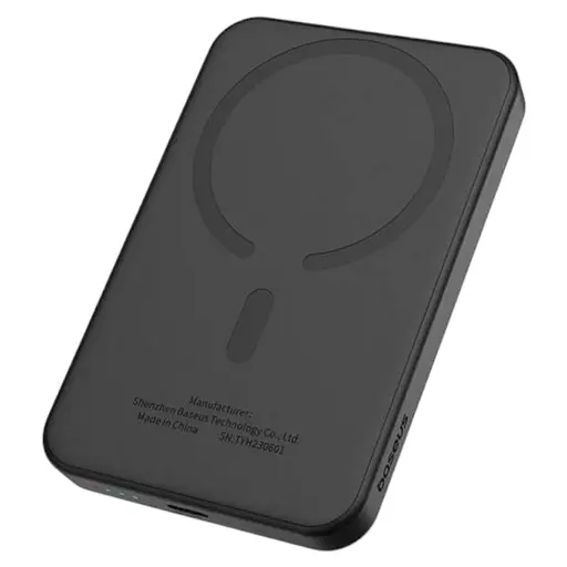 Магнитный павербанк Baseus Magnetic 5000 mAh 20 W с беспроводной зарядкой MagSafe и индикатором заряда черный