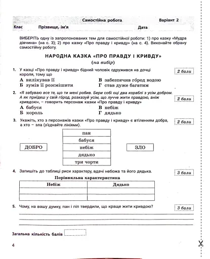 Українська література. 5 клас. Контроль результатів навчання - фото 5