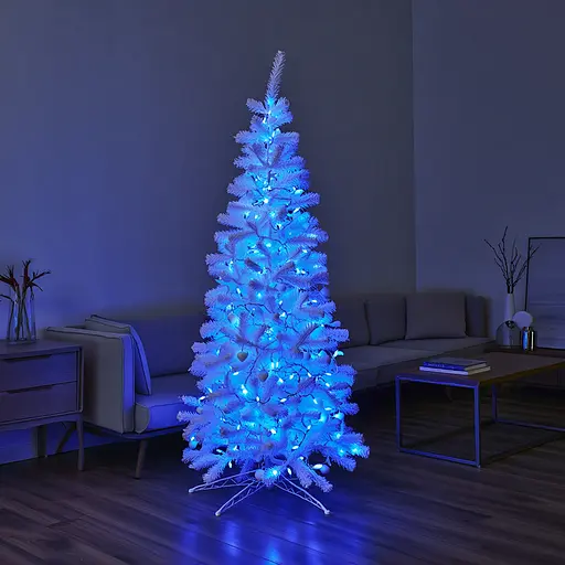 Новорічна гірлянда Різдвяна фея вулична GarlandoPro 100 м 1000 LED гірлянда на вулицю 8 режимів роботи білий провід Синій CF1000L100MWBL - фото 6