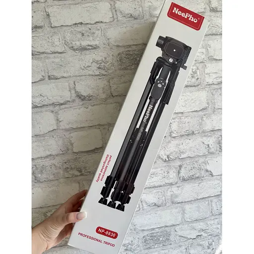 Штатив тренога NeePho NP-8830 не съемная площадка + держатель + пульт + чехол (54-155см) Черный - фото 5