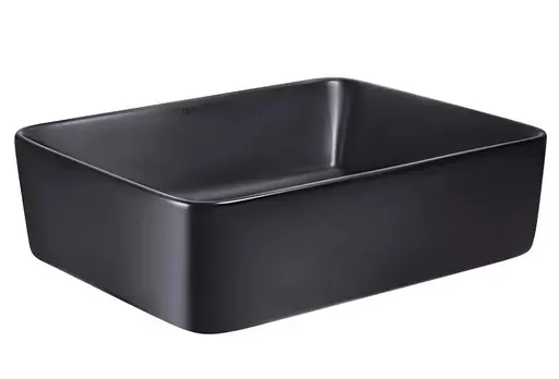 Комплект Qtap Tern: Раковина накладная прямоугольная 480х370х135 мм Matt Black + Донный клапан PU03 (QT172074MBMBN47300) - фото 3