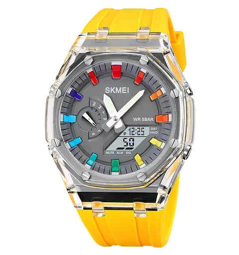 Наручний годинник чоловічий Skmei 2100 Yellow, 2100YL (18432)
