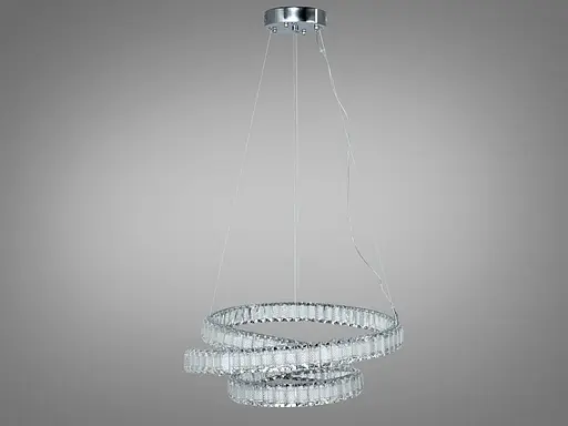 LED люстра Romin хром 92 Вт кришталь з пультом - фото 2