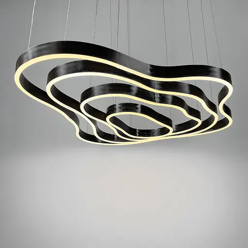 Вражаюча чорна люстра на 4 яруси 100+83+63+43 см | Арт. PCL003-100*80*60*40 BK | Line F - фото 5