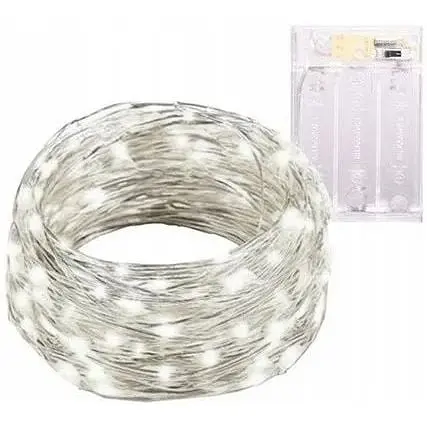 Светодиодная гирлянда Sun Lamp Капля Росы 100 LED, 10м холодный белый свет, батарейки 3 АА