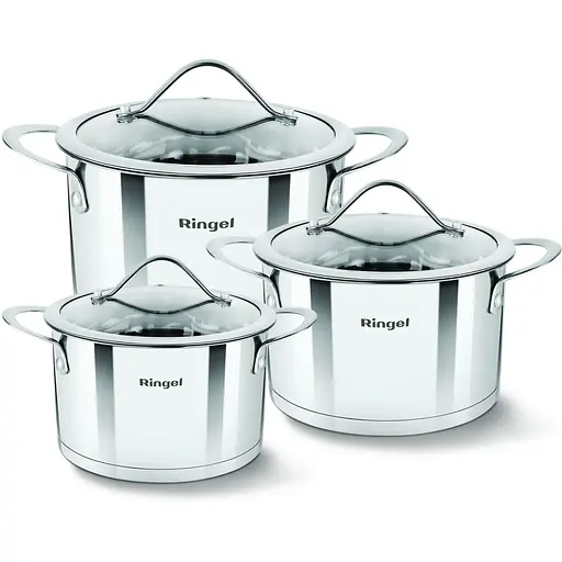 Набір каструль Ringel Elegance з кришкою 3 предмети (RG-6007)