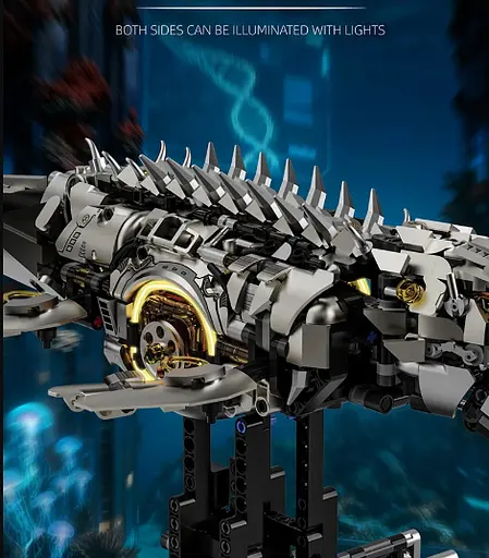 Конструктор динозавр MJI механічний МОЗАЗАВР  Mosasaurus Sea Dragon Technical Model  1413 деталей - фото 7