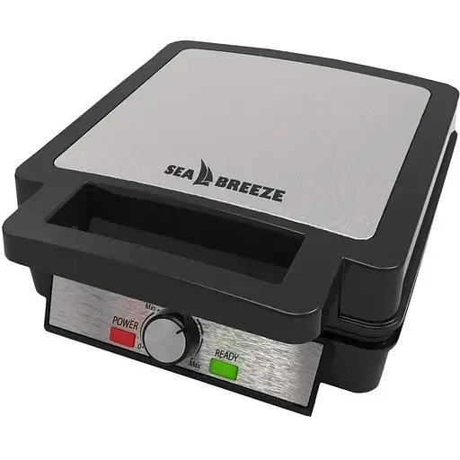 Електровафельниця SeaBreeze SB-0101 з антипригарним покриттям на 4 вафлі 1200 Вт Чорний - фото 1