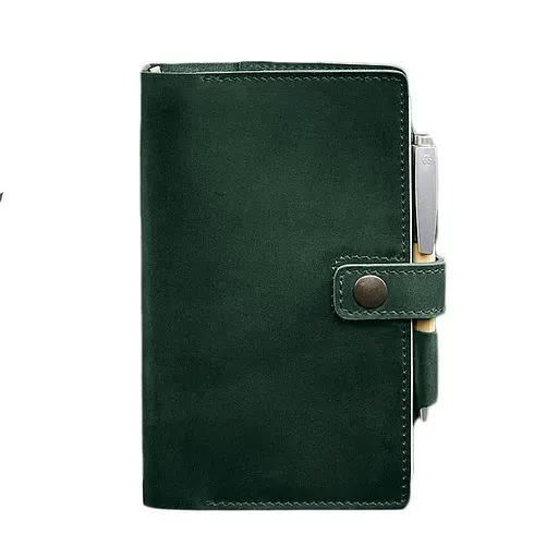 Кожаный блокнот (Софт-бук) 4.0 зеленый Crazy Horse - фото 7