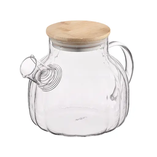 Заварочный чайник Ardesto Iceberg 1 л боросиликатное стекло бамбук прозрачный - фото 3