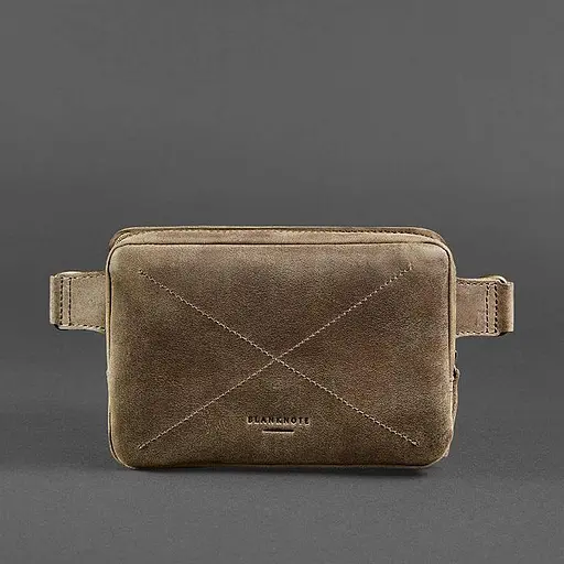 Шкіряна поясна сумка Dropbag Mini темно-коричнева Crazy Horse - фото 8