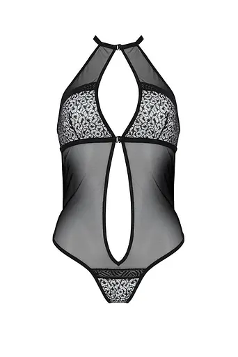 Сітчасте боді з мереживом на грудях Passion Satara Body XXL/XXXL black - фото 3