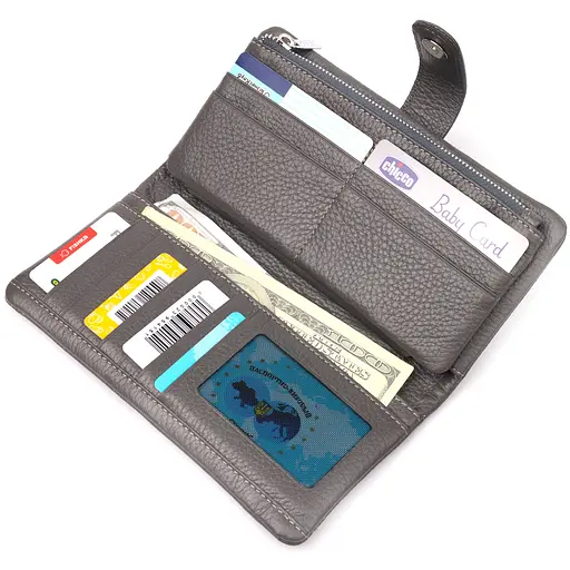 Женское кожаное портмоне KARYA 9.5х18.5х2 см acs0024049 - фото 4