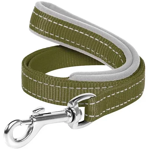 Повідець Dog Extreme з нейлону з прогумованою ручкою (ширина 14 мм, довжина 122 см) хакі