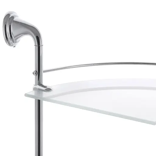 Стеклянная полка в ванную угловая 2-ярусная Zerix LR1507-2 LL1408, Хром - фото 2