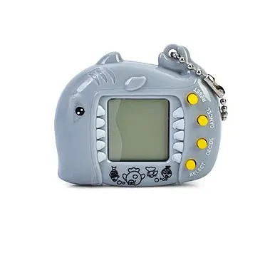 Гра "Тамагочі" 158A-41-42-43, 5,5-5-2см, звук, ч/б екран, на батарейці, в коробці (6903317756322) Акула Сірий - фото 1