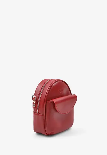Кожаная женская мини-сумка Kroha красная - фото 6
