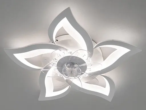 Унікальна стельова світлодіодна люстра вентилятор з пультом, 90W, біла - фото 3