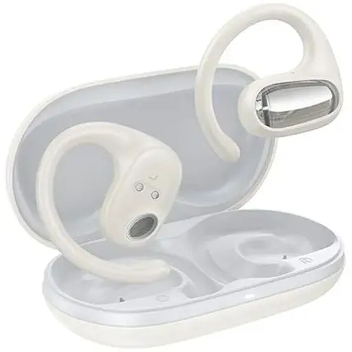 Беспроводные TWS наушники Hoco EA4 открытые, BT5.3, 60mAh, 500mAh, 6h milky white