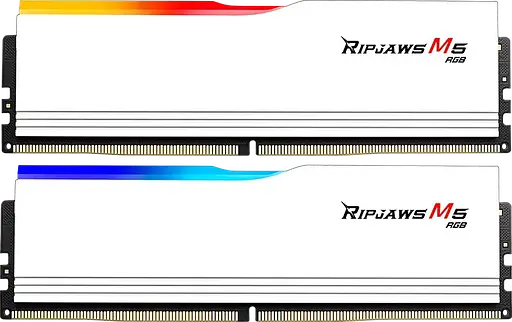 Оперативная память G.Skill 64GB (2x32GB) DDR5 6000MHz Ripjaws M5 RGB White (F5-6000J3238G32GX2-RM5RW) - фото 1