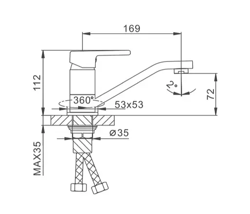 Змішувач для кухні Frap F4560 - фото 5