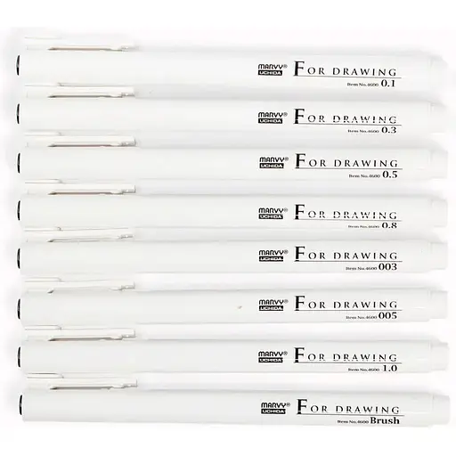 Набор Marvy Drawing Pen черный 8 шт. - фото 3
