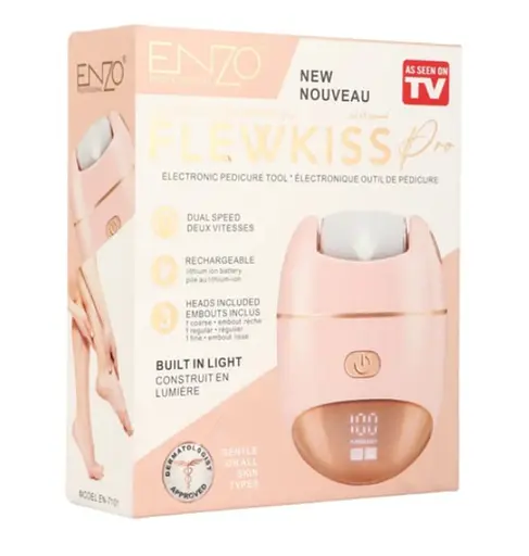 Пемза для стоп електрична бездротова ENZO EN-7101 електропемза для дому на акумуляторі портативна 5 Вт Рожева - фото 4