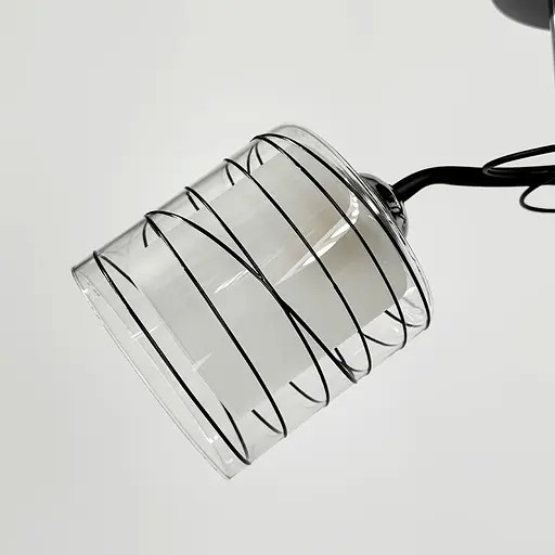 Стельовий чорний світильник на 5 подвійних плафонів Ø 50 см | Line F | Арт. 6190/5A BK+CH - фото 4