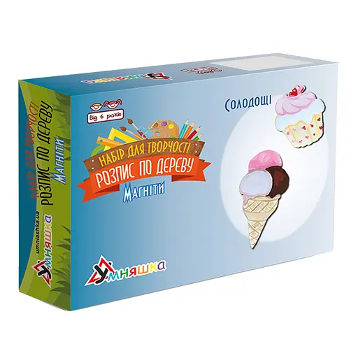 Набор детского творчества Роспись по дереву «Магниты-сладости» Умняшка РД-008 - фото 1