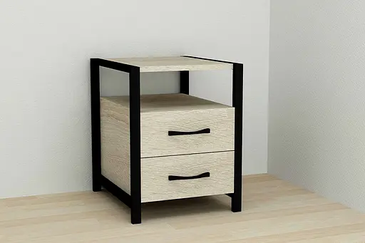 Тумба універсальна Ferrum-decor Вів'єн 2/2 50x41x40 чорний ДСП Дуб Сонома 16мм (FRD-104158)