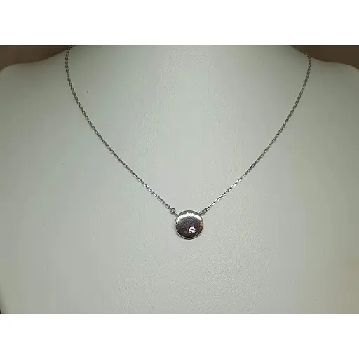 Срібне кольє Подіум з фіанітом. CN1403 - фото 2