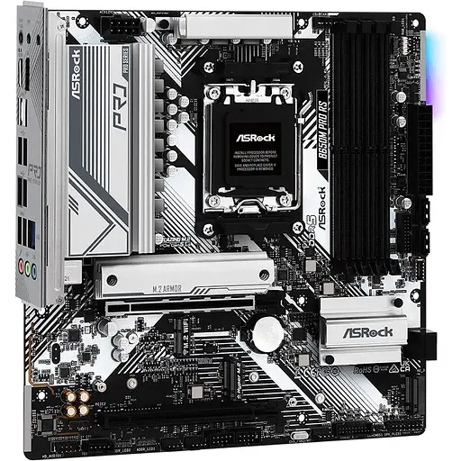 Материнская плата ASRock AM5 B650M Pro RS, B650, 4xDDR5, Int.Video (CPU), 4xSATA3, 2xM.2, 1xPCI-E 4.0 x16, 1xPCI-E 3.0 x16, ALC897, 1 9xUSB3.2/8xUSB2.0, HDMI/DP, CrossFire, MicroATX - фото 5