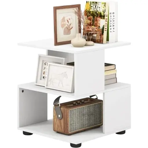 Журнальний столик Costway Luna 3-рівневий білий