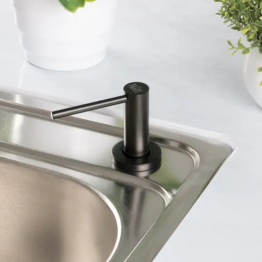 Дозатор для кухонної мийки чорний врізний Nett DFB-300 - фото 2