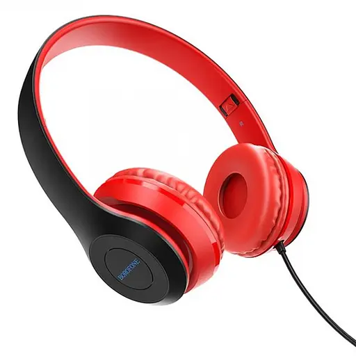 Накладні навушники Borofone BO5 (3.5mm/1.2m) Червоний - фото 2