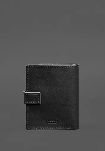 Кожаная обложка-портмоне на паспорт с гербом Украины 25.1 Черная - фото 7