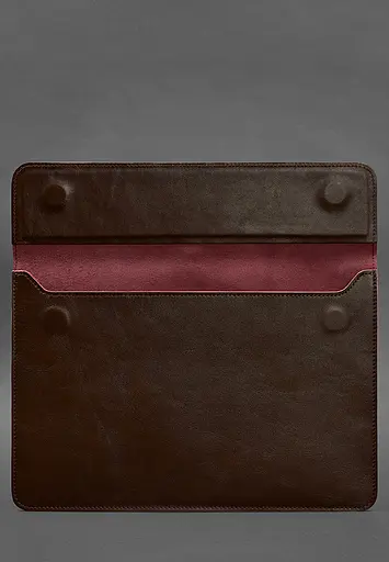 Кожаный чехол-конверт BlankNote на магнитах для MacBook 15 дюйм Бордовый - фото 3