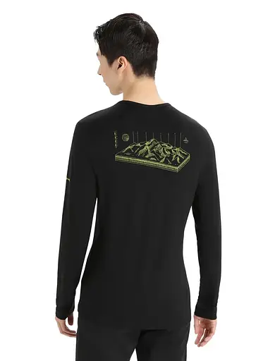 Термокофта Icebreaker 200 Oasis LS Crewe Alps 3D Men Black XL (1052-IB0 A56 KG001 XL) - фото 3