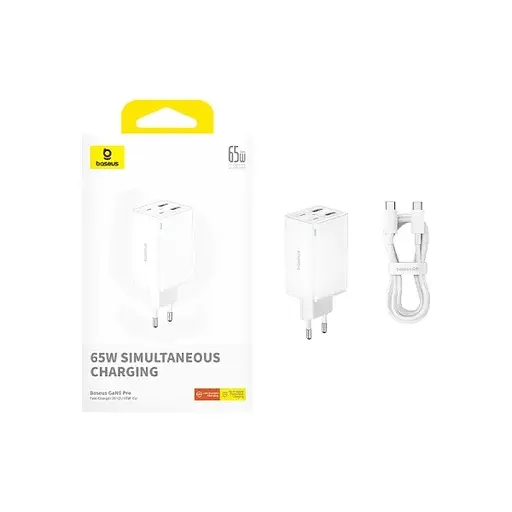 Зарядний пристрій Baseus GaN6 Pro 100W Fast Charger (4 виходи 2 Type-C + 2 USB-A) + кабель Type-C 100W (CCGAN100E6) - фото 6