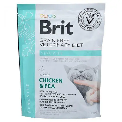 Сухий корм Brit GF VetDiet Cat Struvite для кішок, у разі сечокам'яної хвороби, з куркою та горохом, 400 г - фото 3