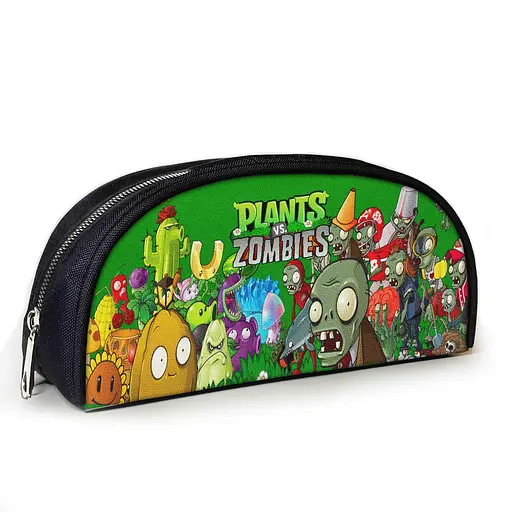 Пенал шкільний з принтом Рослини проти зомбі 23х10х8 см з принтом для хлопчика (3866)