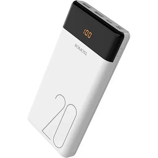 УМБ Power Bank Romoss LT20 20000mAh повербанк з екраном White (11240)