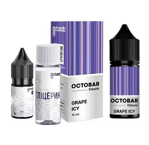 Набор компонентов для самозамеса солевой заправки Octobar Classic 30мл Grape Icy Виноград Айс, 0-65 мг (18301)