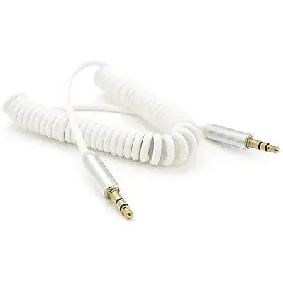 Кабель пружина AUX Audio 3.5 тато 1 м білий