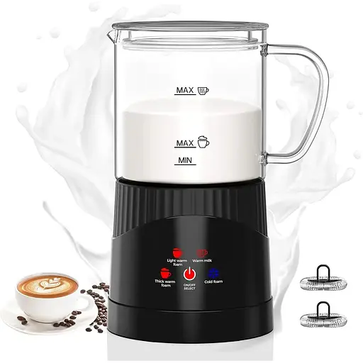 Електричний спінювач молока Omisoon 4-в-1, 400 мл, автоматичне вимкнення, безшумна робота - фото 2