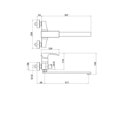 Смеситель для ванны Gappo G2207-7 - фото 7
