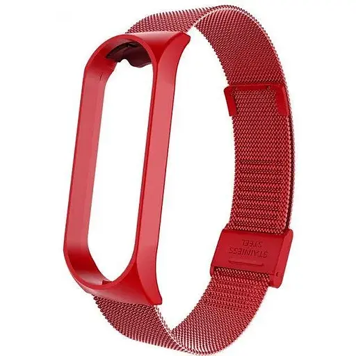 Ремешок Миланская Петля Mi Band 3/4/5/6 Красный (07) - фото 1