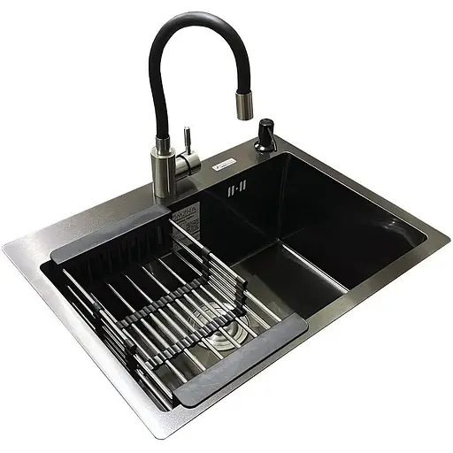 Комплект мойка + смеситель Romzha Arta U-550S BL(C) - фото 3